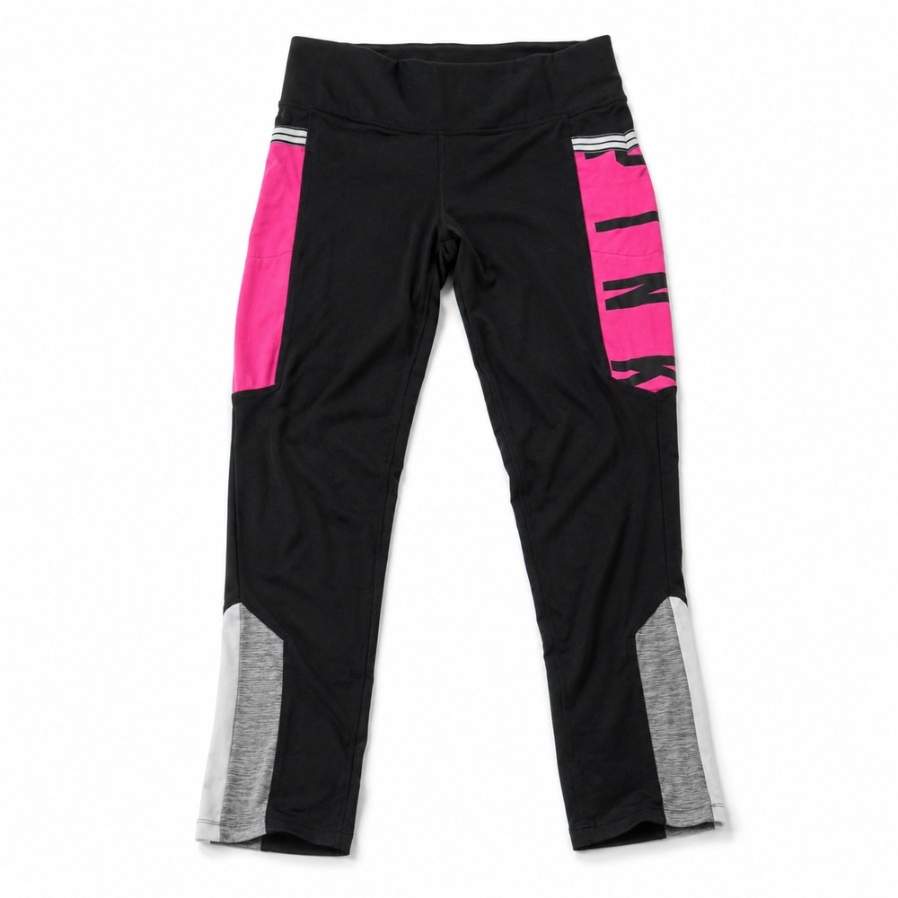 PINK Victoria Secret Ultimate Knockout Leggings Large Black Colorblock